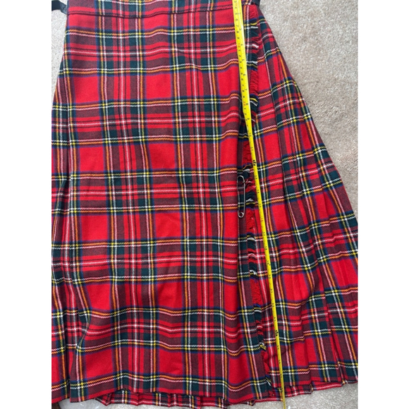 Women's vintage Pitlochry Knitwear Skirt Red Plaid - Picture 11 of 12